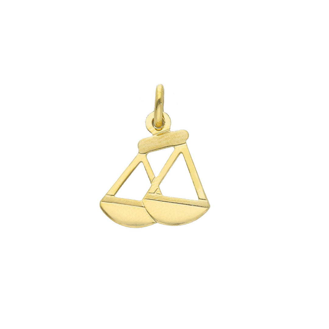 18K Yellow Gold Libra Zodiac Sign Pendant