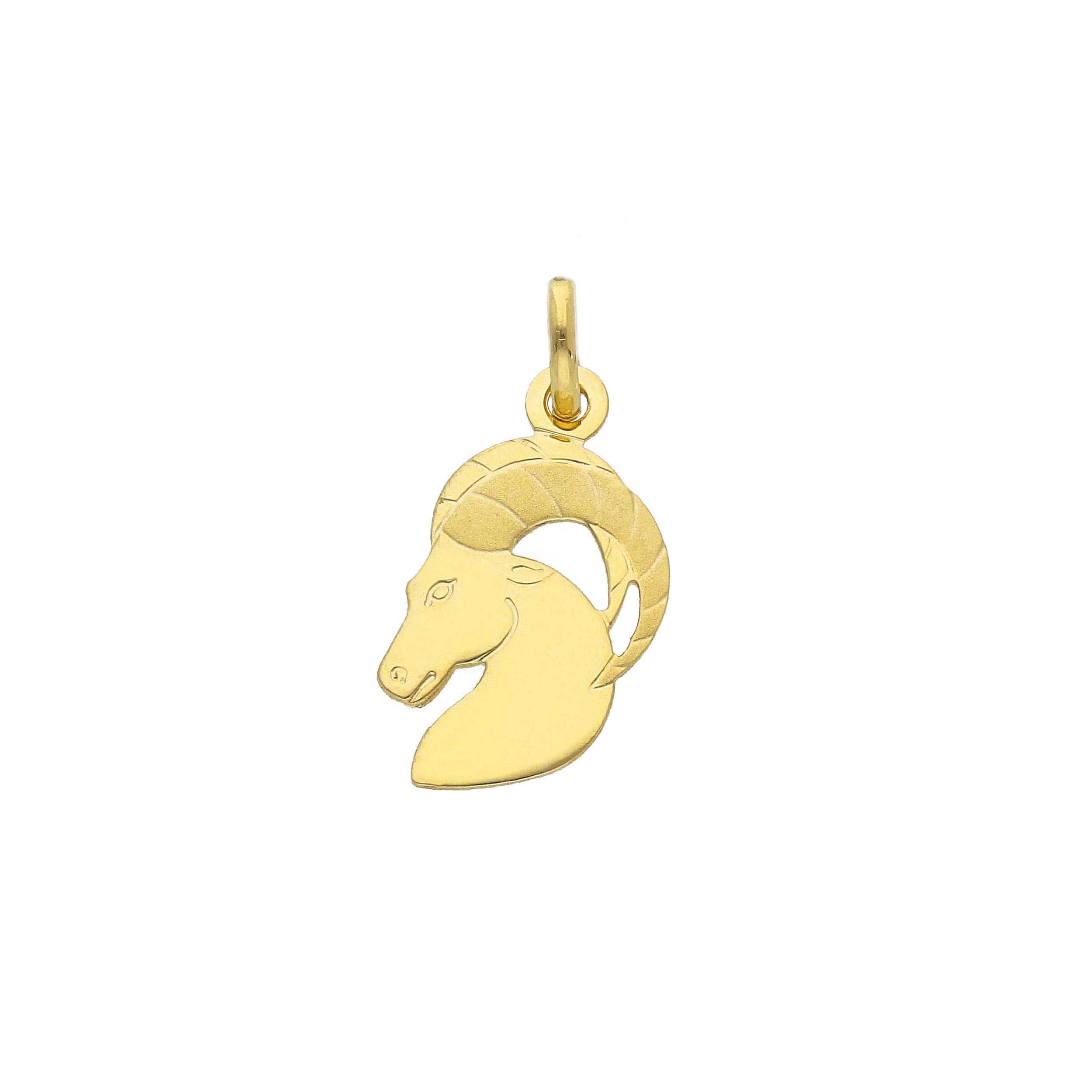 18K Yellow Gold Capricorn Zodiac Sign Pendant