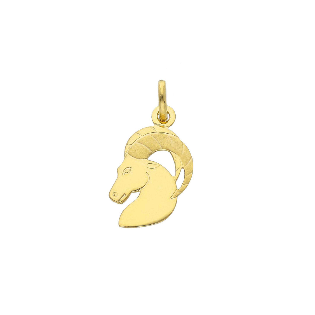 18K Yellow Gold Capricorn Zodiac Sign Pendant