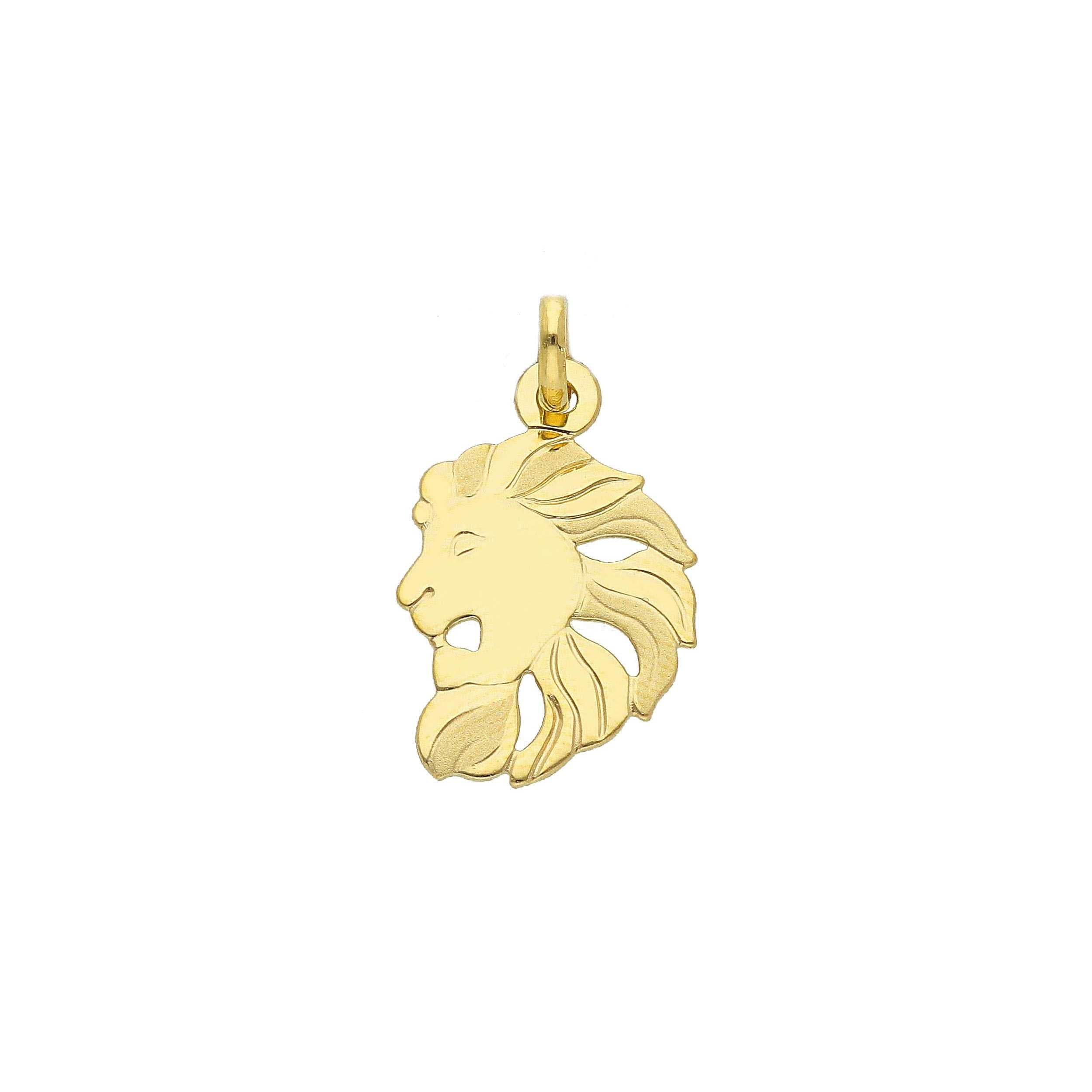 Pendentif signe du zodiaque Lion en or jaune 18K