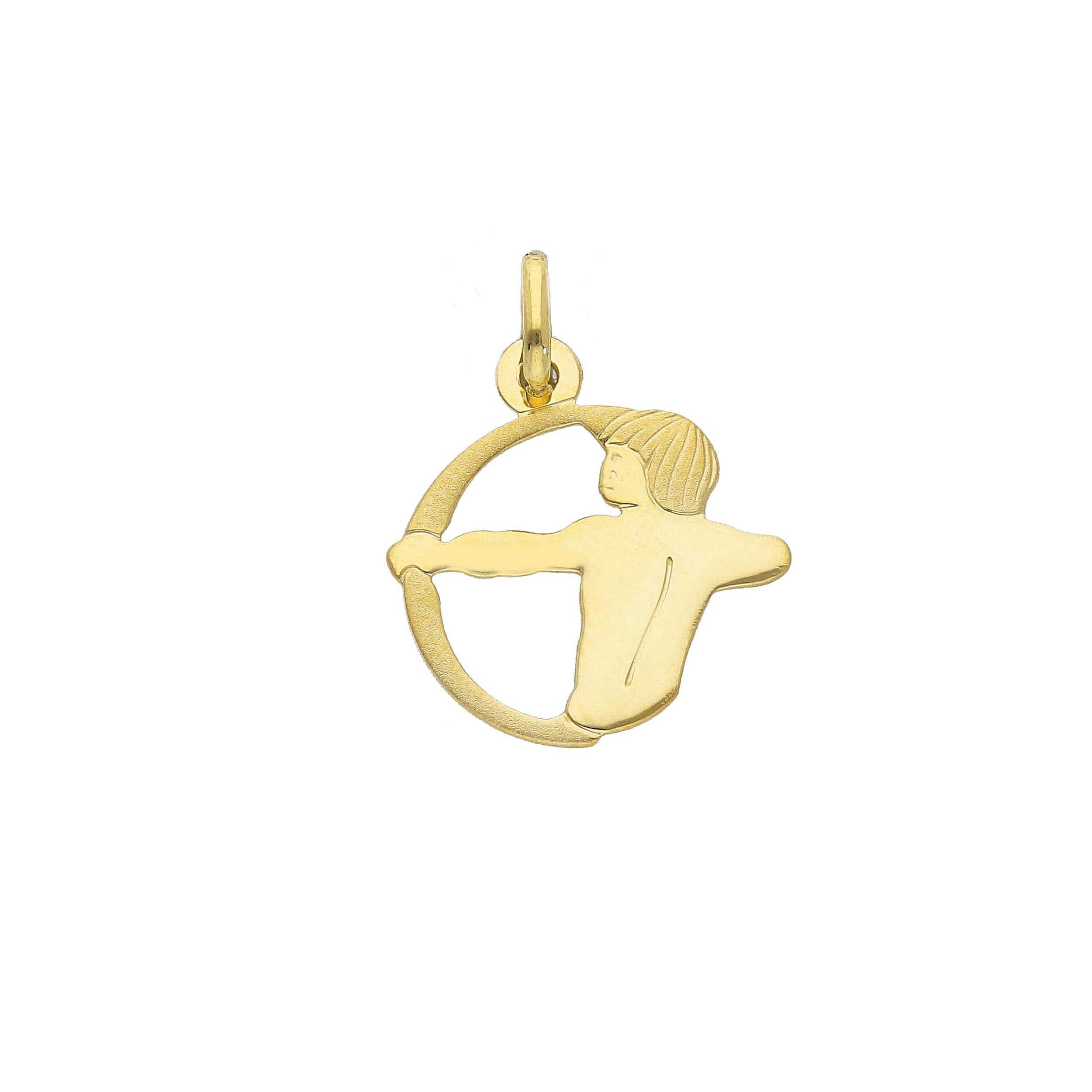 Pendentif signe du zodiaque Sagittaire en or jaune 18K