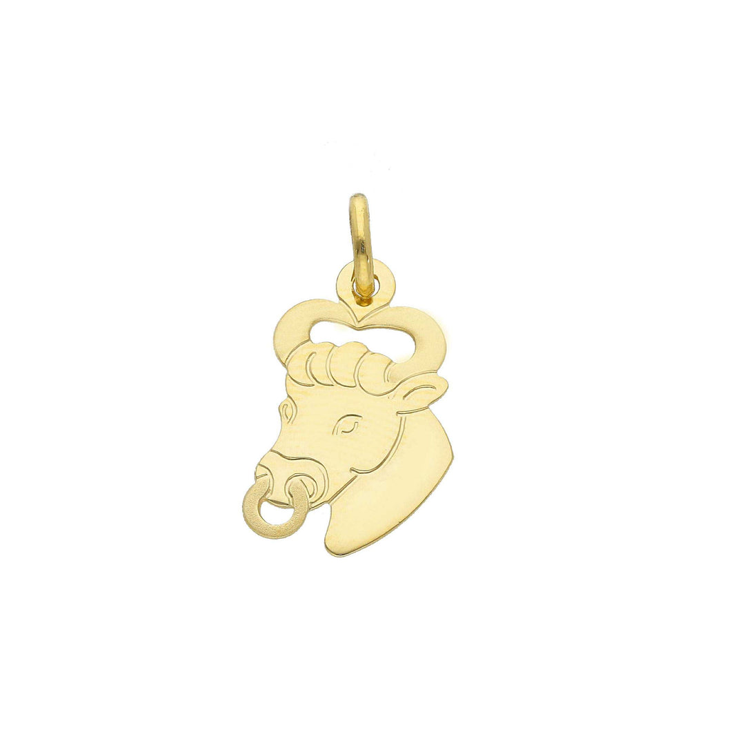 18K Yellow Gold Taurus Zodiac Sign Pendant