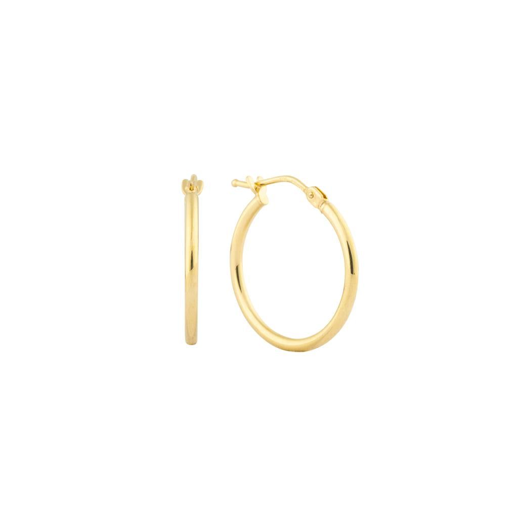 18k yellow gold hoop earrings 15mm