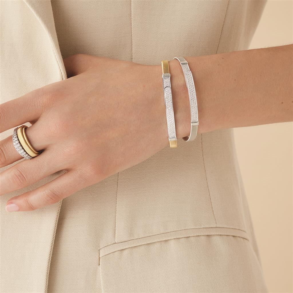 Bracelet jonc Marco Bicego Masai en or jaune 18k pavé de diamants SG43_B1_YW_M5