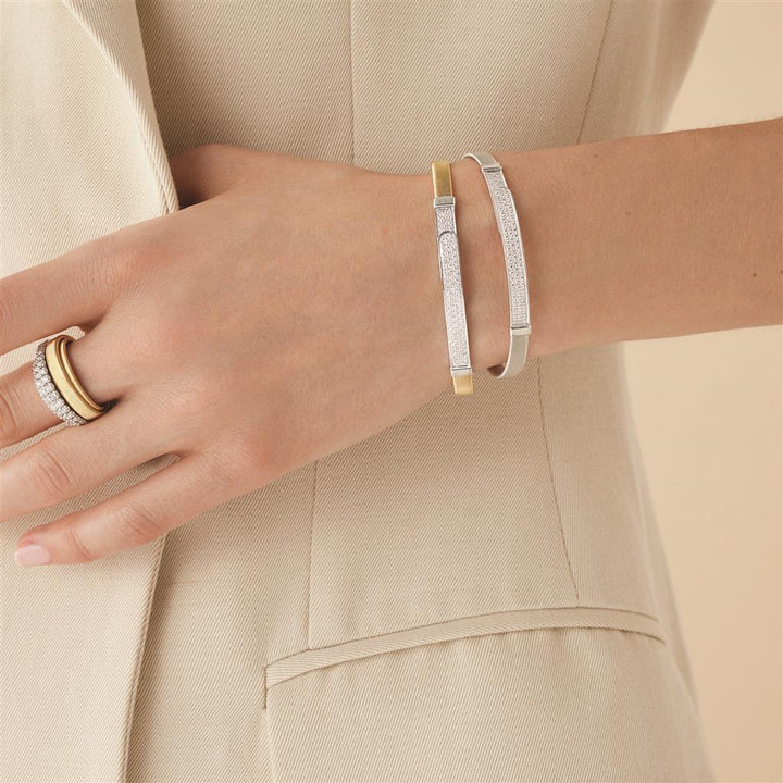 Bracelet jonc Marco Bicego Masai en or jaune 18k pavé de diamants SG43_B1_YW_M5