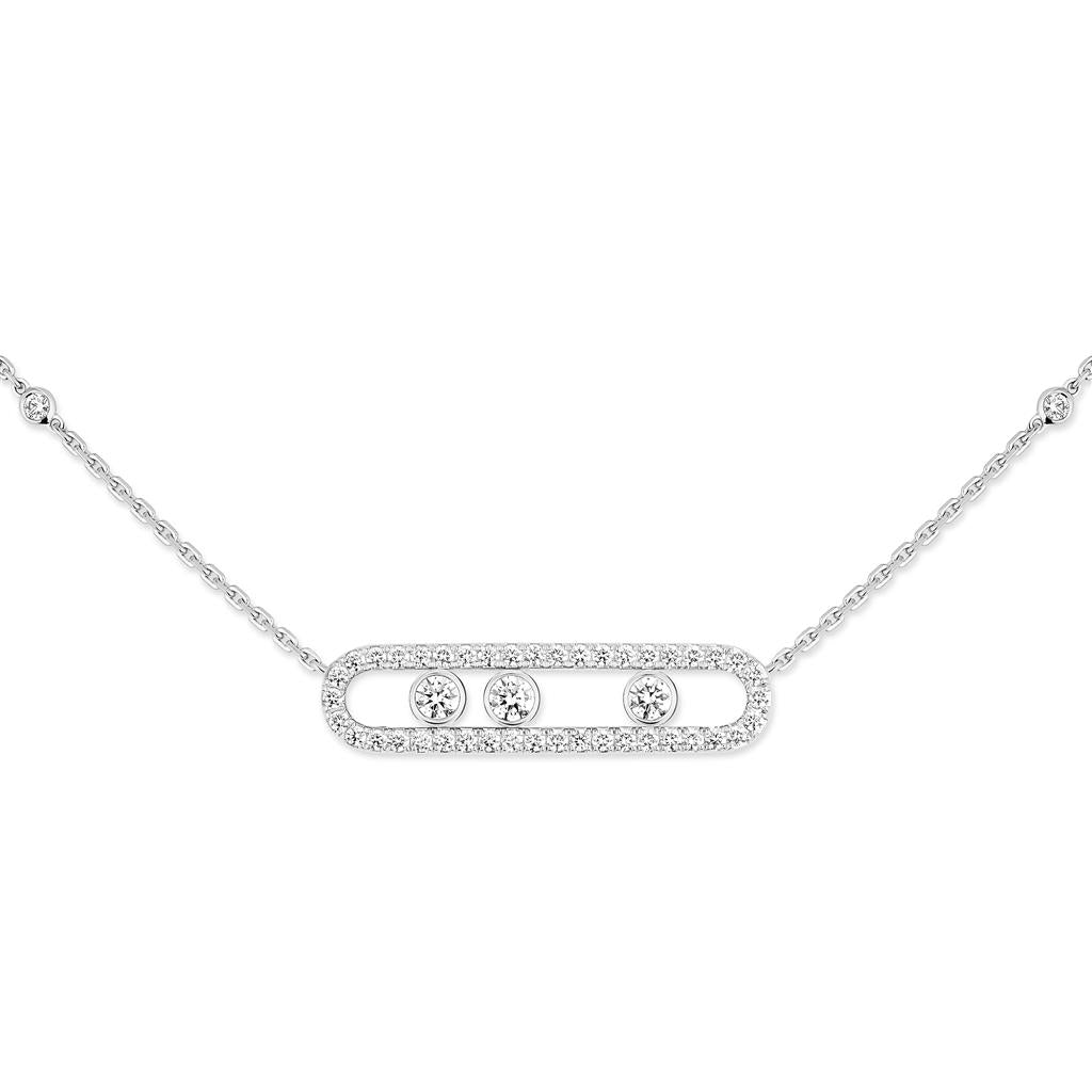 Messika Move Pavé Necklace in 18k White Gold and Diamonds 03994-WG