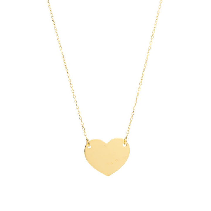 Fancy style 18K yellow gold chain with a heart pendant