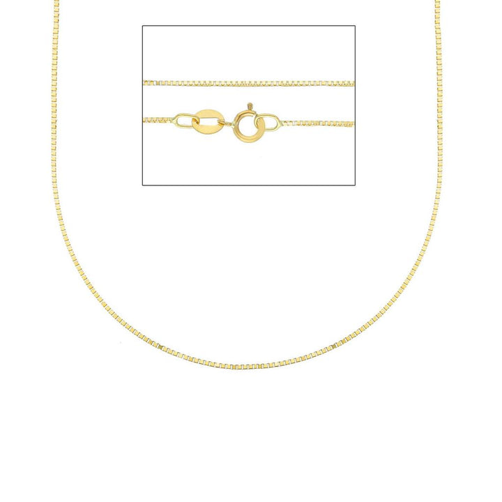 18K yellow gold chain square style 0.7mm