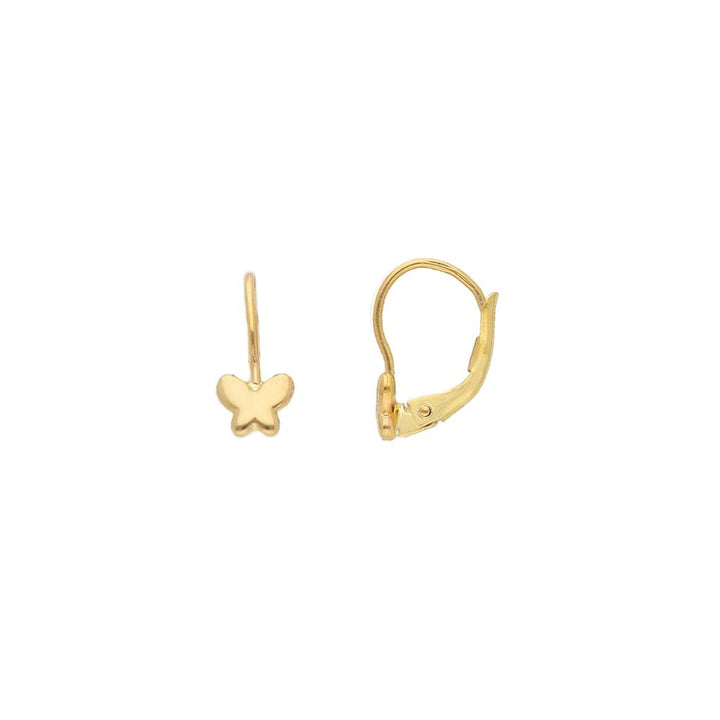 Baby sleeper earrings in 18K yellow gold Butterfly