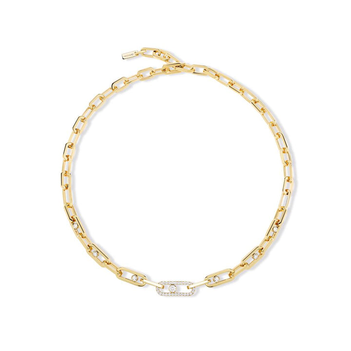 Messika Move Link Necklace in 18k Yellow Gold and Diamonds 12853-YG