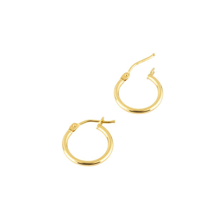 Boucles d'oreilles en or jaune 18k style anneau de 10mm