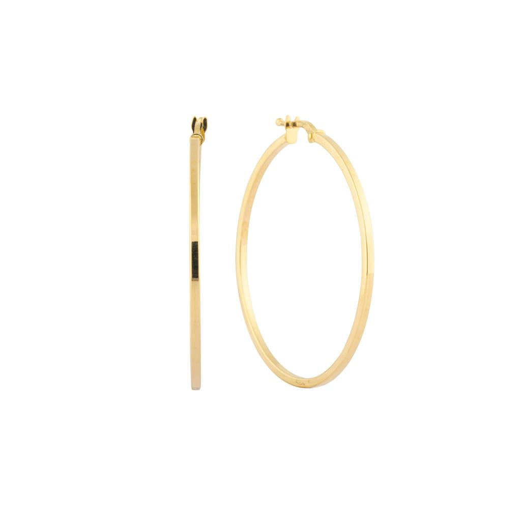 18K yellow gold hoop earrings 35mm