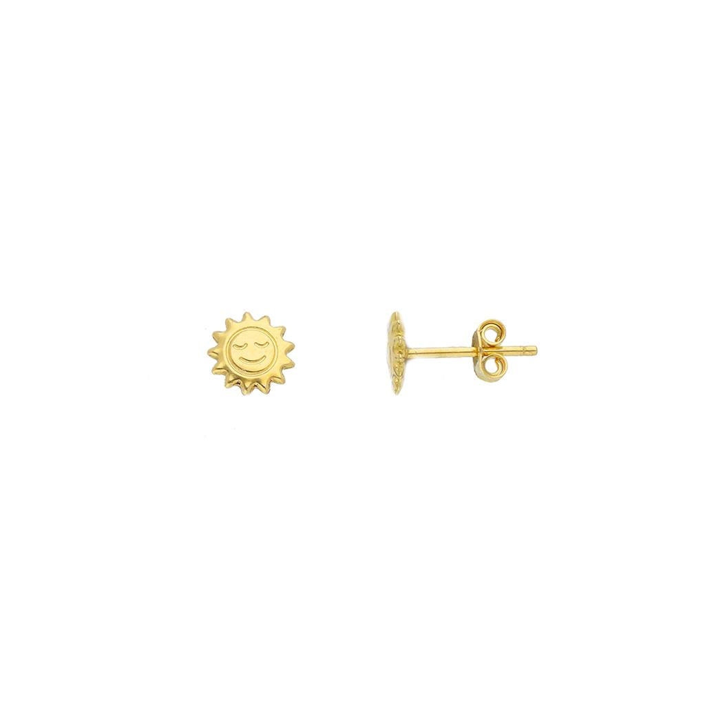 Boucles d'oreilles bébé en or jaune 18K soleil