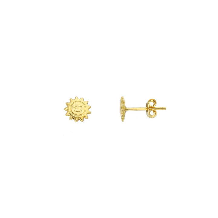 Boucles d'oreilles bébé en or jaune 18K soleil