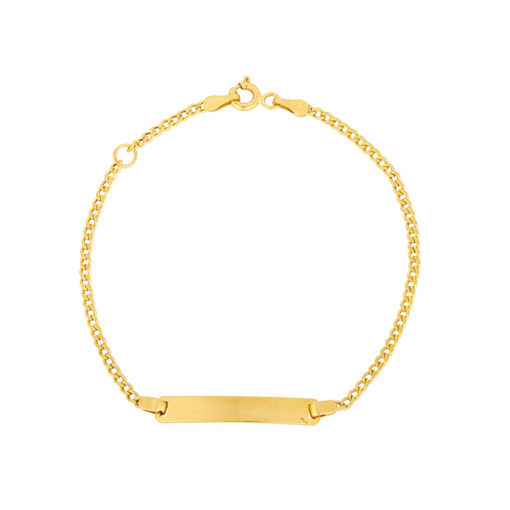 4mm Curb style 18K yellow gold baby bracelet