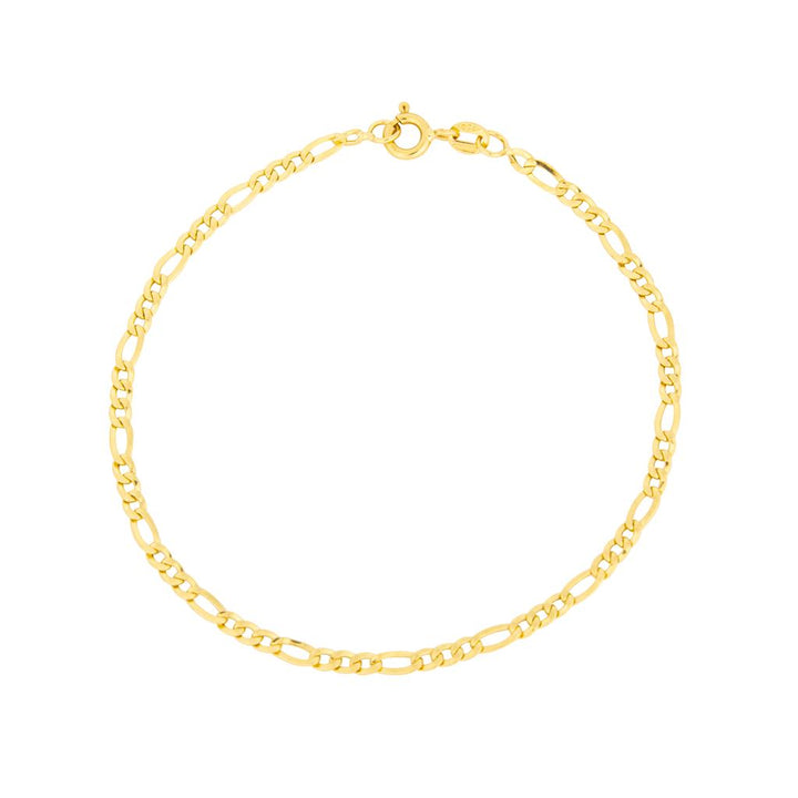 Bracelet en or jaune18K style Figaro de 3mm