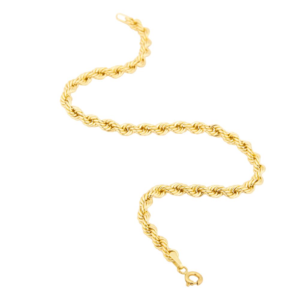 Bracelet en or jaune 18K style corde de 3.7mm