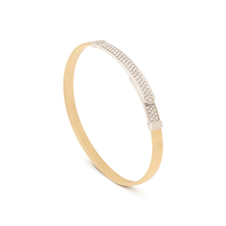 Bracelet jonc Marco Bicego Masai en or jaune 18k pavé de diamants SG43_B1_YW_M5