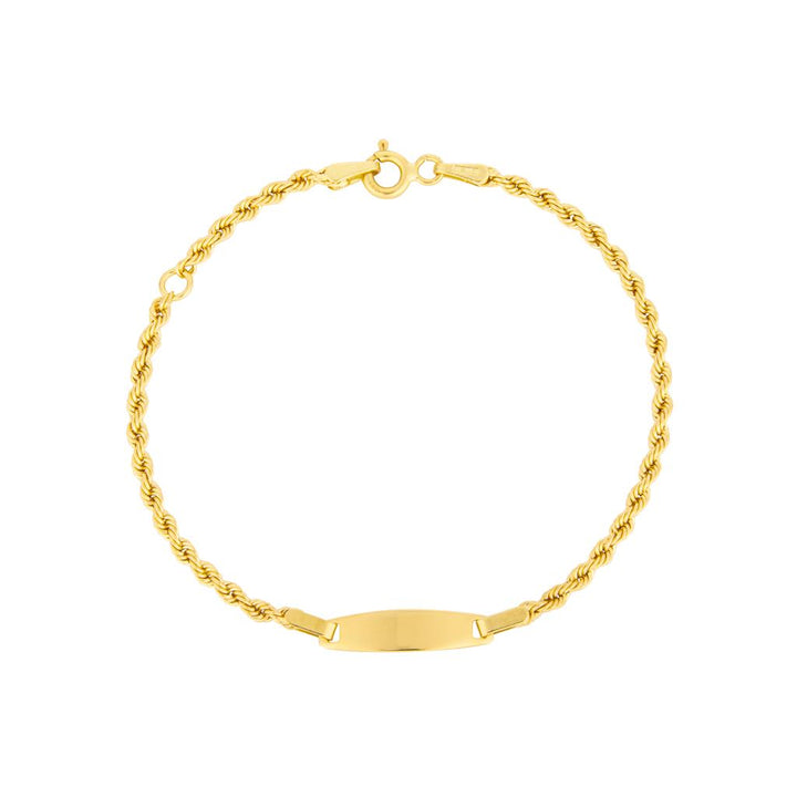 Bracelet bébé en or jaune 18K style Rope de 5mm