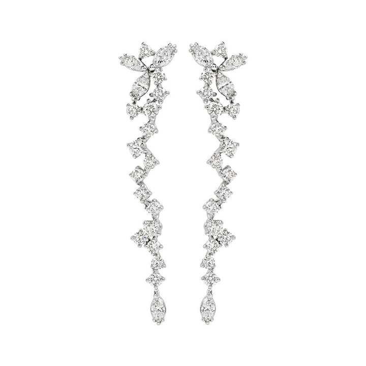 18k White Gold Diamond Drop Earrings 2.15 ct