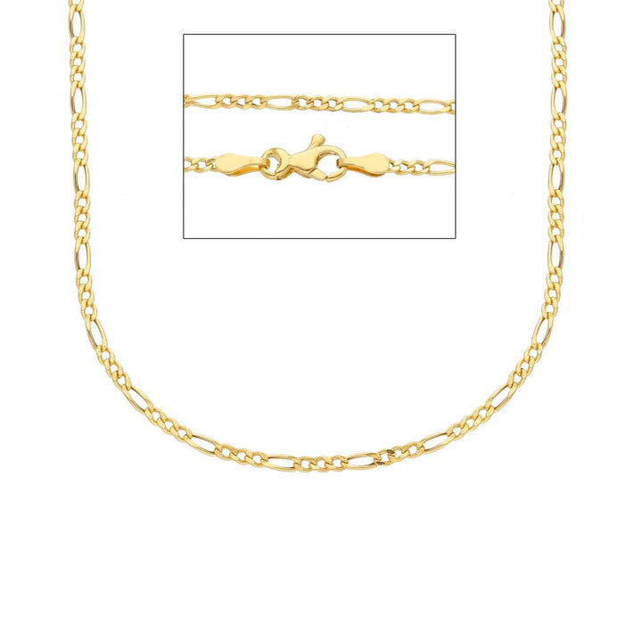 Chaîne en or jaune 18K style Figaro 1.5 mm