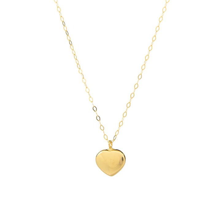 Fancy style 18K yellow gold chain with a heart pendant