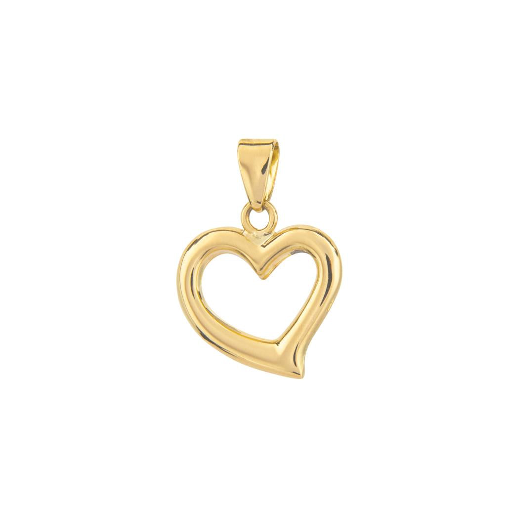 18K Yellow Gold Heart Pendant