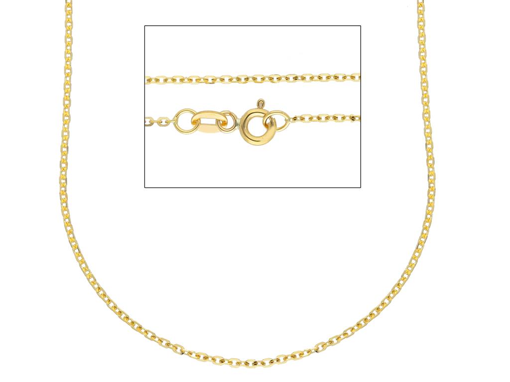 18K yellow gold Cable style chain 0.8 mm