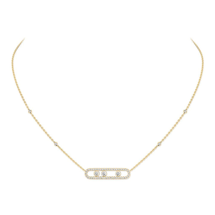 Messika Move Classic Necklace in 18k Yellow Gold and Diamonds 03994-YG