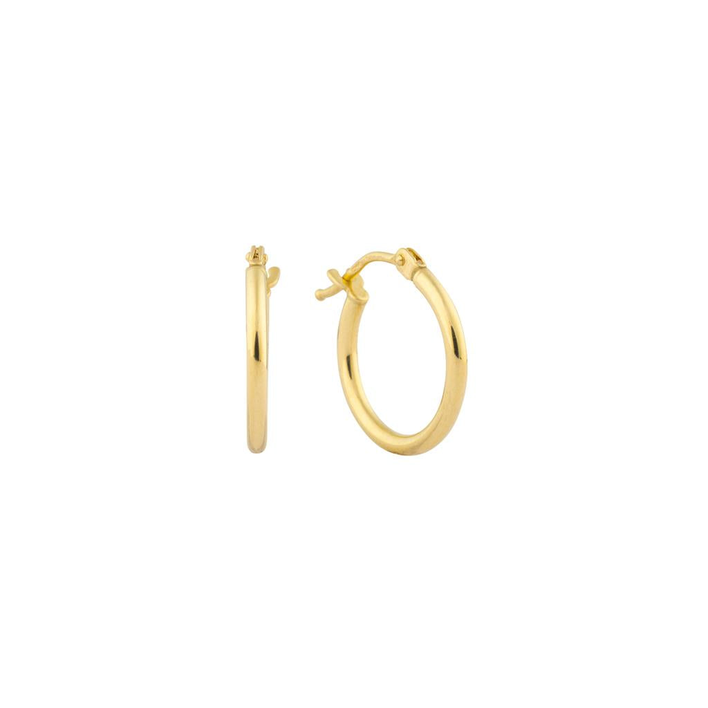 Boucles d'oreilles en or jaune 18k style anneau de 10mm