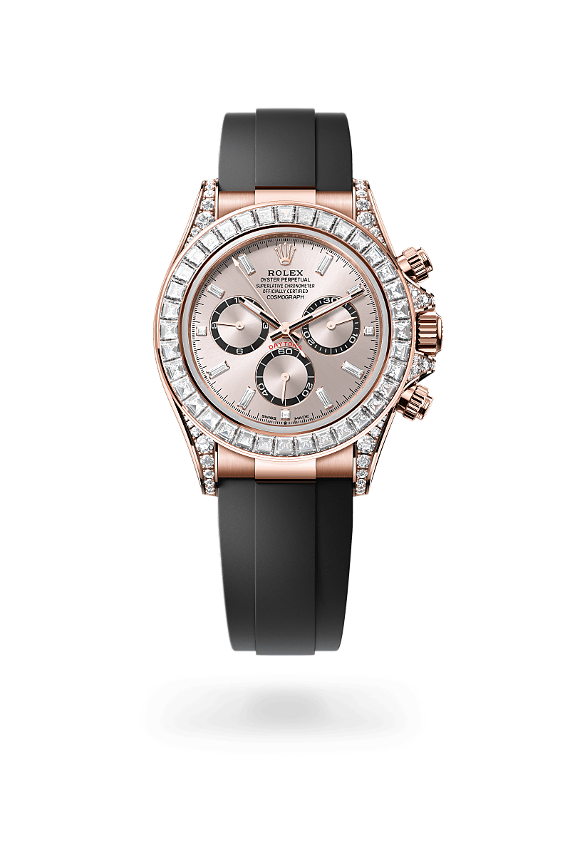 Rolex Cosmograph Daytona in 18 ct Everose gold with lugs set with diamonds, M126535TBR-0002 - Bijouterie Italienne