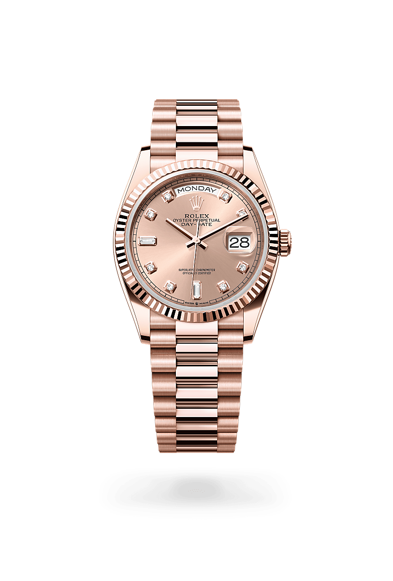 Rolex Day-Date in 18 ct Everose gold, M128235-0009 - Bijouterie Italienne