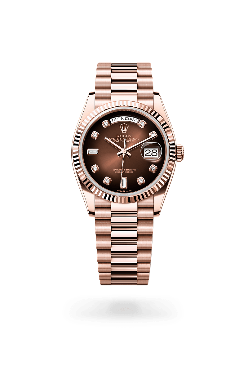 Rolex Day-Date in 18 ct Everose gold, M128235-0037 - Bijouterie Italienne