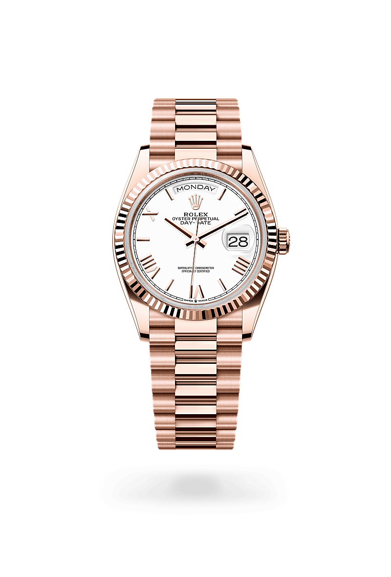 Rolex Day-Date in 18 ct Everose gold, M128235-0070 - Bijouterie Italienne