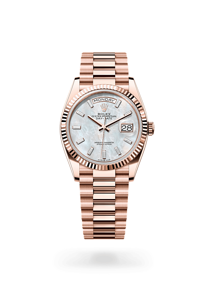 Rolex Day-Date in 18 ct Everose gold, M128235-0078 - Bijouterie Italienne