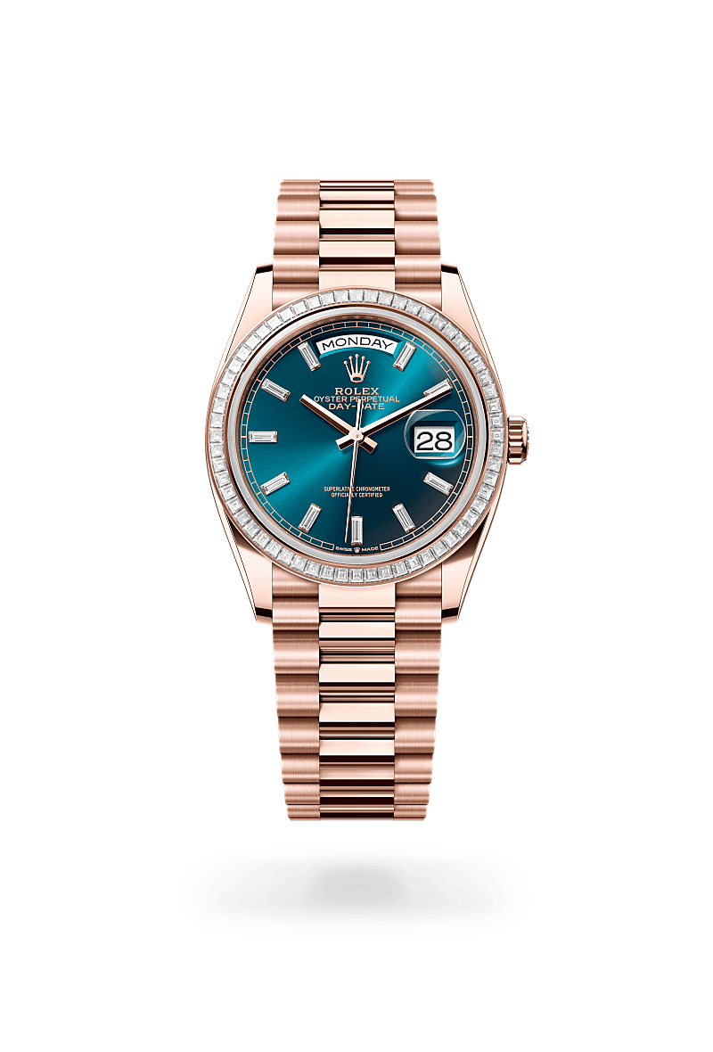 Rolex Day-Date in 18 ct Everose gold, M128395TBR-0032 - Bijouterie Italienne