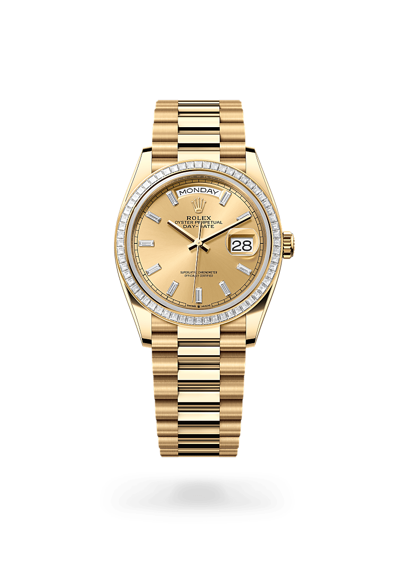 Rolex Day-Date in 18 ct yellow gold, M128398TBR-0037 - Bijouterie Italienne