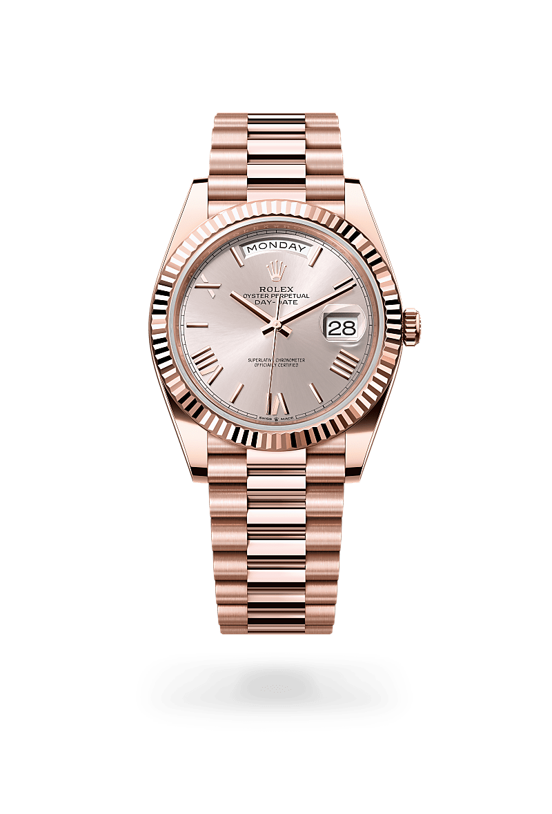 Rolex Day-Date in 18 ct Everose gold, M228235-0001 - Bijouterie Italienne