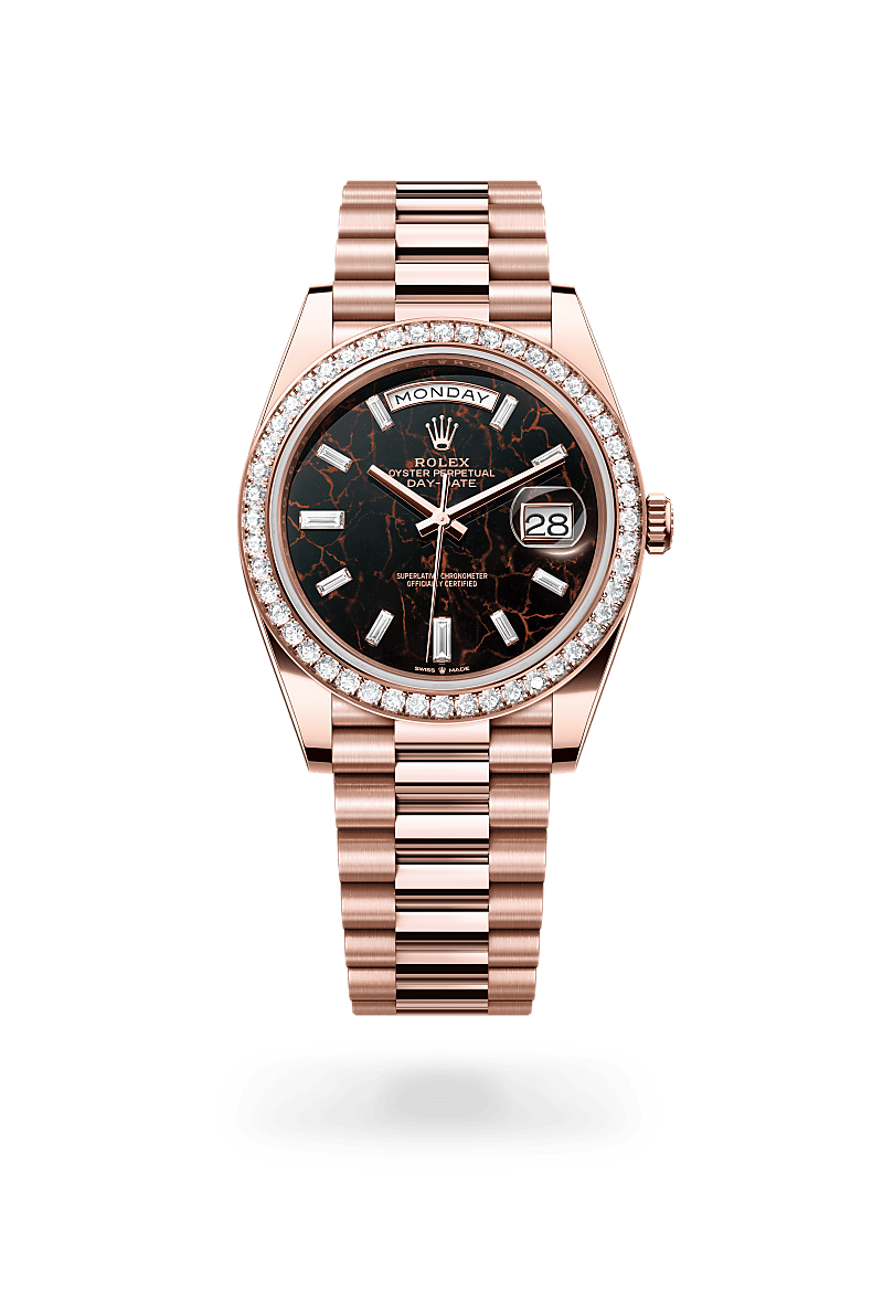 Rolex Day-Date in 18 ct Everose gold, M228345RBR-0016 - Bijouterie Italienne