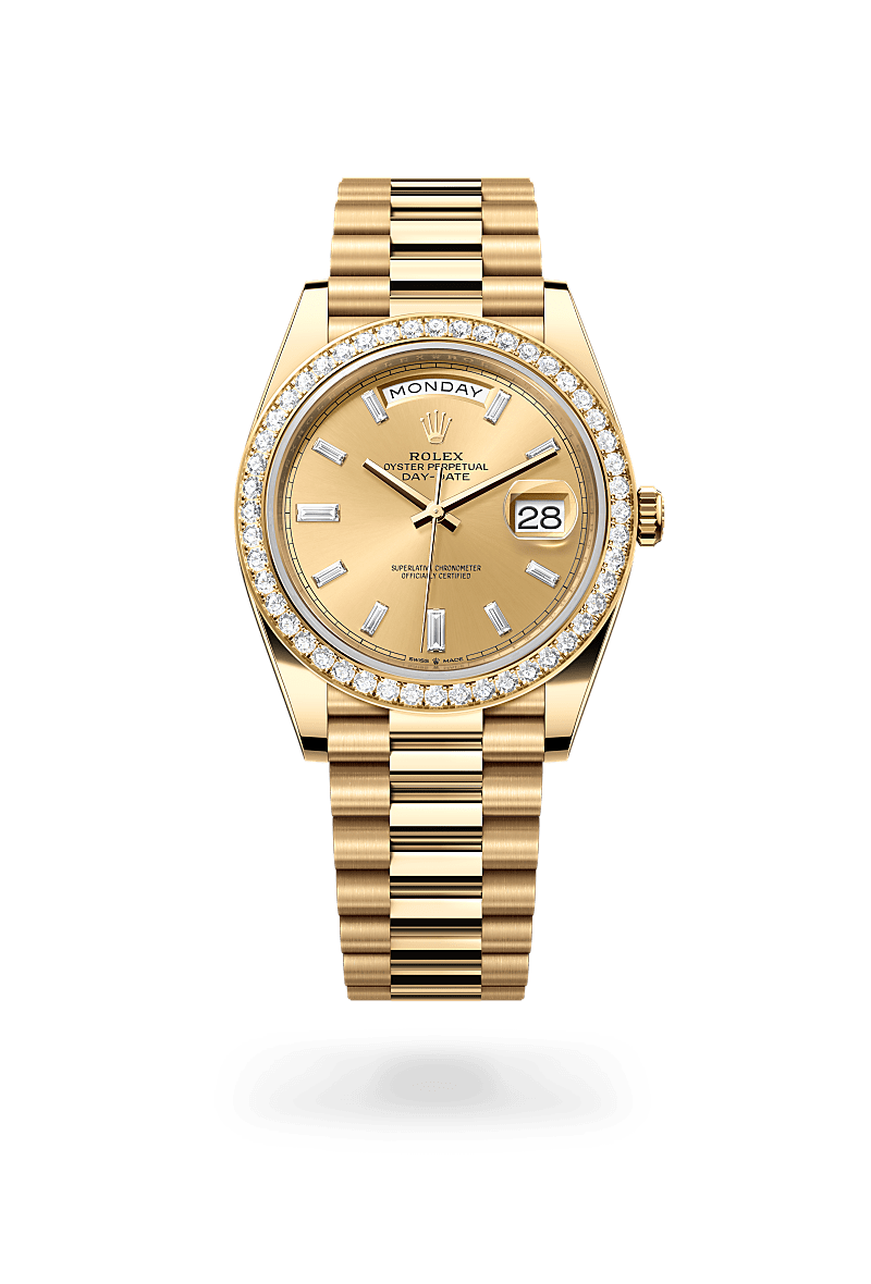 Rolex Day-Date in 18 ct yellow gold, M228348RBR-0002 - Bijouterie Italienne