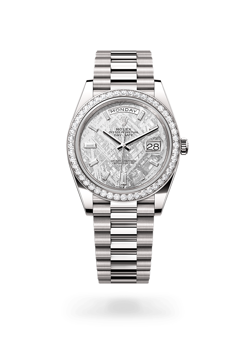 Rolex Day-Date in 18 ct white gold, M228349RBR-0040 - Bijouterie Italienne