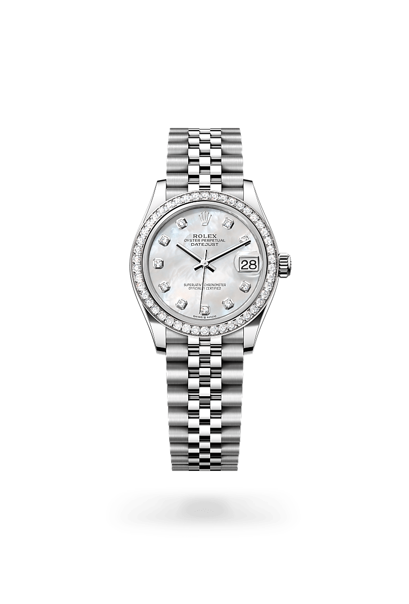 Rolex Datejust in White Rolesor - combination of Oystersteel and white gold, M278384RBR-0008 - Bijouterie Italienne