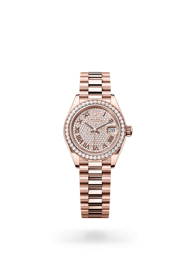 Rolex Lady-Datejust in 18 ct Everose gold, M279135RBR-0021 - Bijouterie Italienne