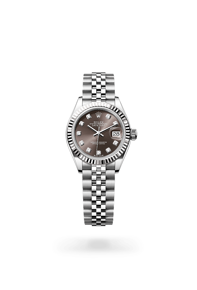 Rolex Lady-Datejust in White Rolesor - combination of Oystersteel and white gold, M279174-0015 - Bijouterie Italienne