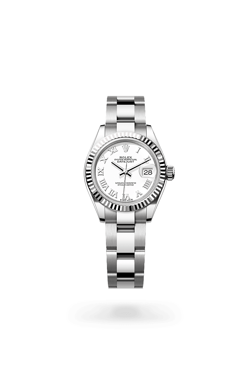 Rolex Lady-Datejust in White Rolesor - combination of Oystersteel and white gold, M279174-0020 - Bijouterie Italienne