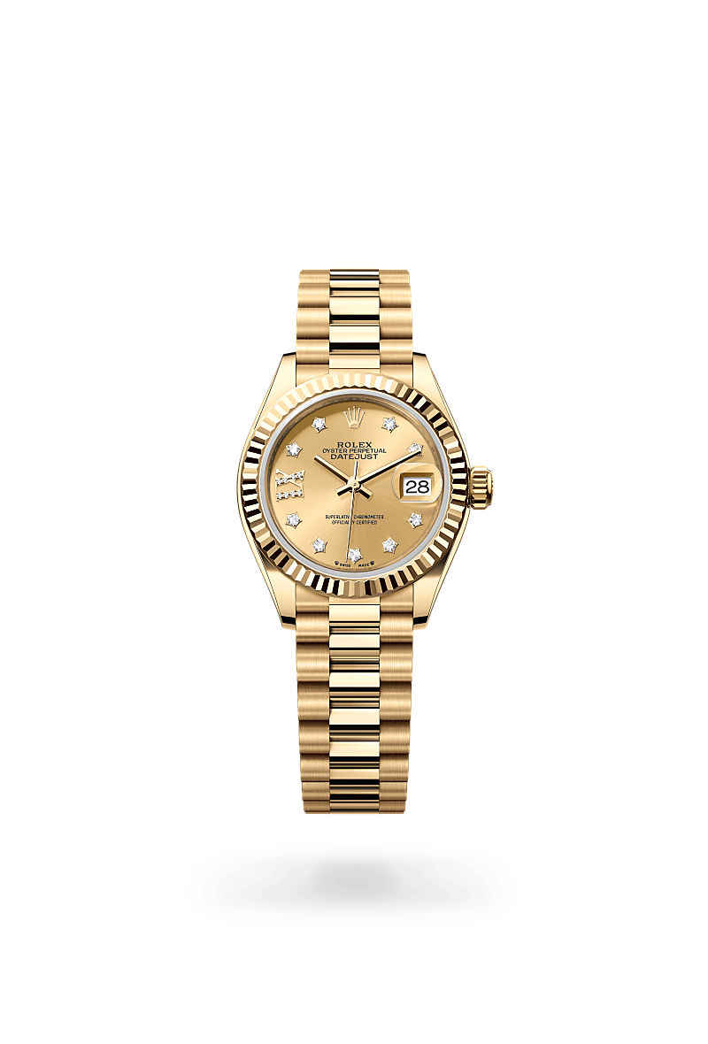 Rolex Lady-Datejust in 18 ct yellow gold, M279178-0013 - Bijouterie Italienne