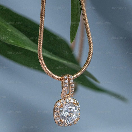 diamond necklace with gold chain