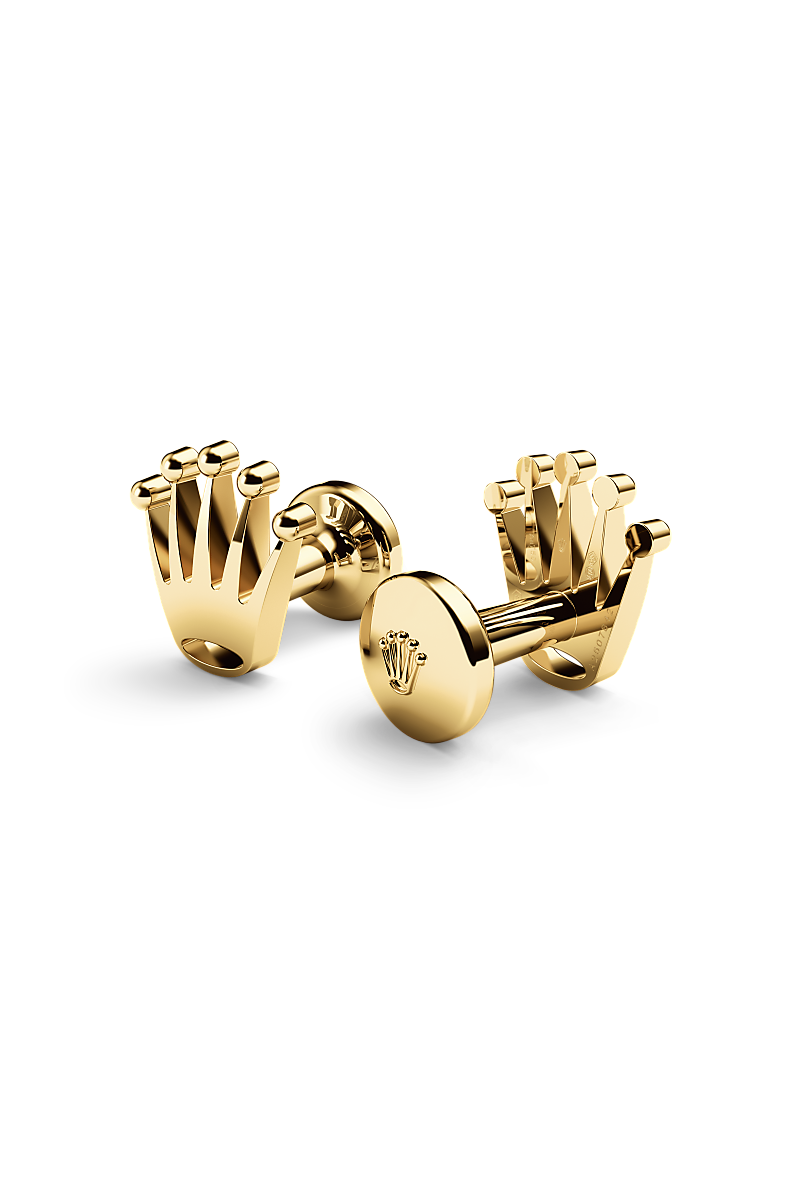 Rolex ‘Crown’ cufflinks in 18 ct yellow gold, a1018 at Bijouterie Italienne