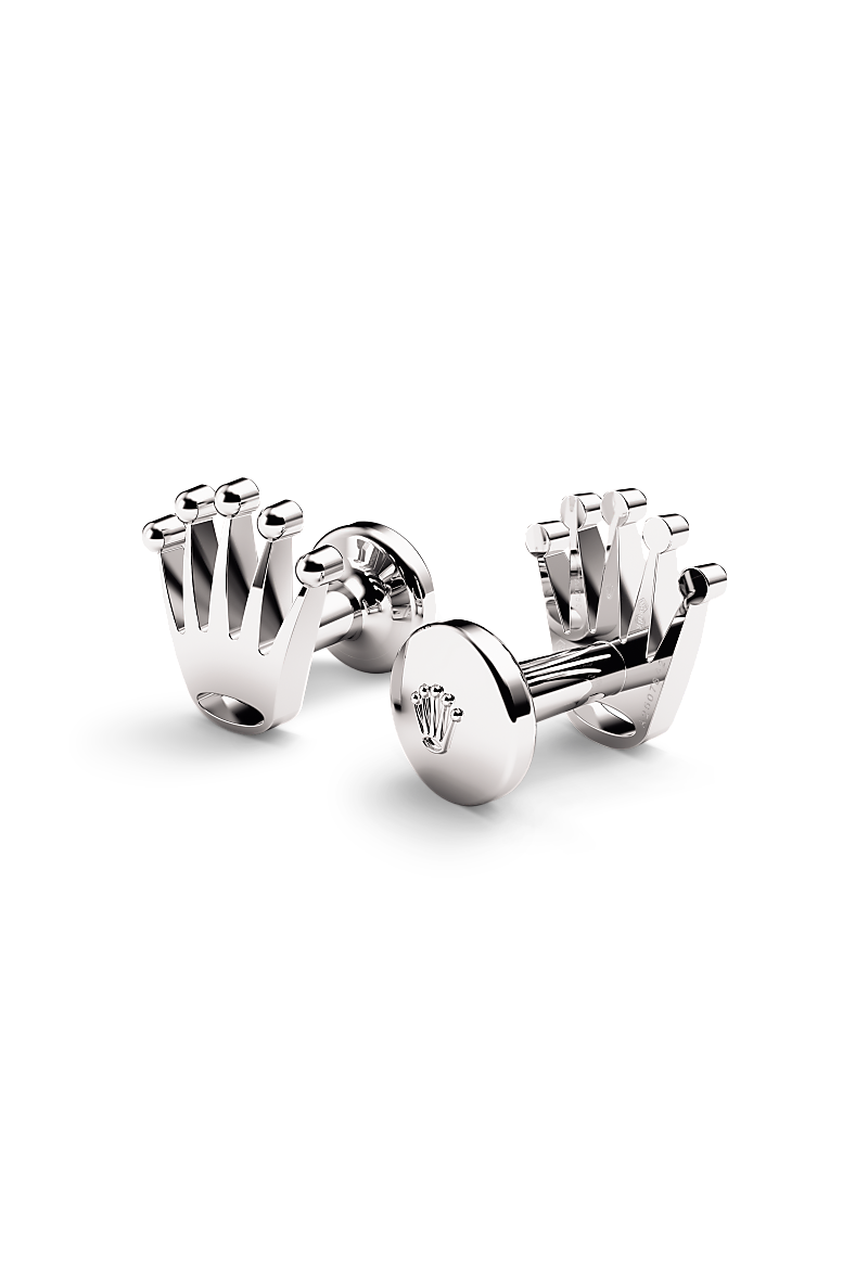 Rolex ‘Crown’ cufflinks in White gold, a1019 at Bijouterie Italienne