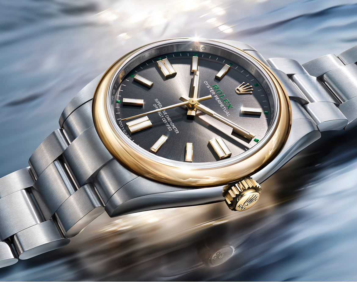 Rolex new watches 2026 the oyster perpetual 41 yellow rolesor, m134303-0001 - Bijouterie Italienne